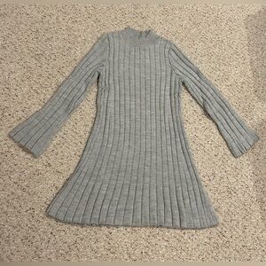 Anthropologie Gray Ribbed Sweater dress